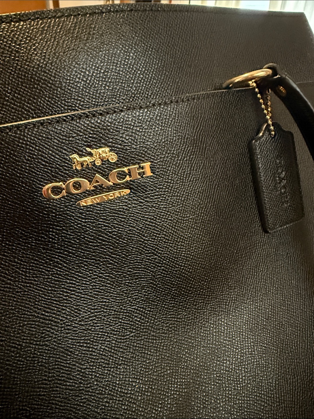 Coach Black Leather Laptop Tote with Gold Hardware - Picture 9 of 11